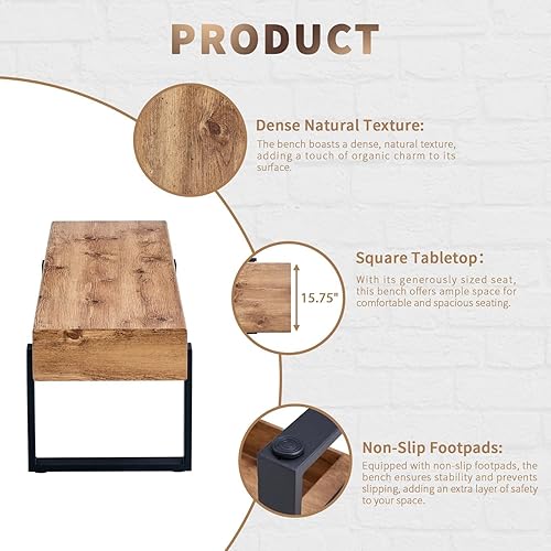 Miniatura 4 de Banco de comedor, banco de cocina estilo granja, perfecto para mesas de cocina, pasillos y dormitorios