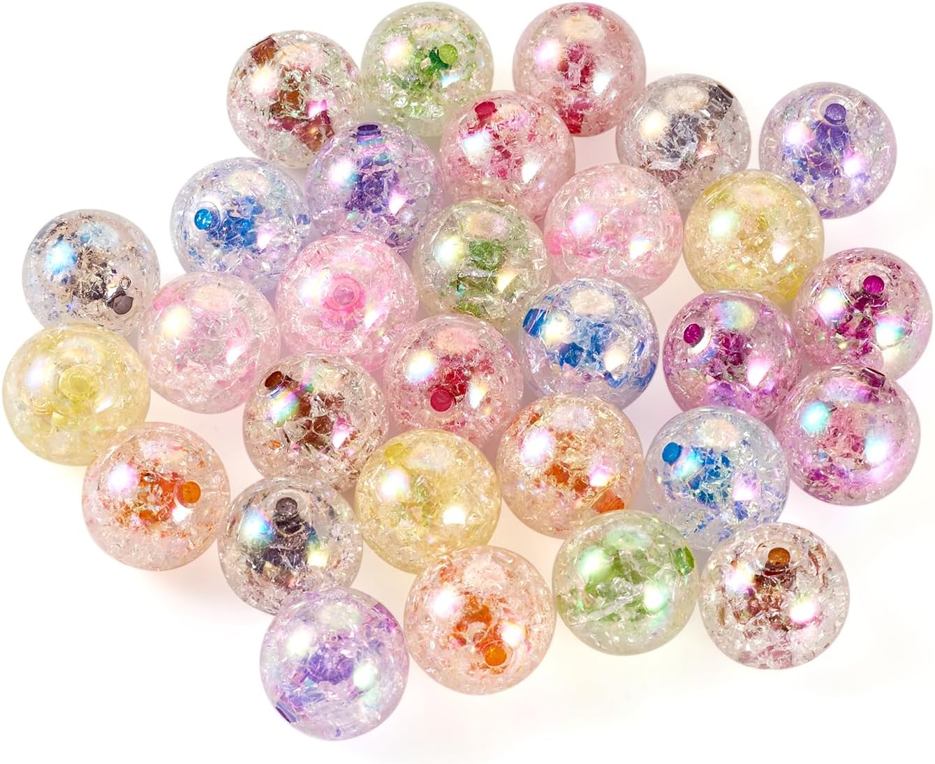 Craftdady 30Pcs 20mm Acrylic Crackle Bubblegum Beads AB Color Focal Beads Round Ball Chunky Bubble Spacer Beads for Pens Crafts DIY Jewelry Making Supplies - Image 8