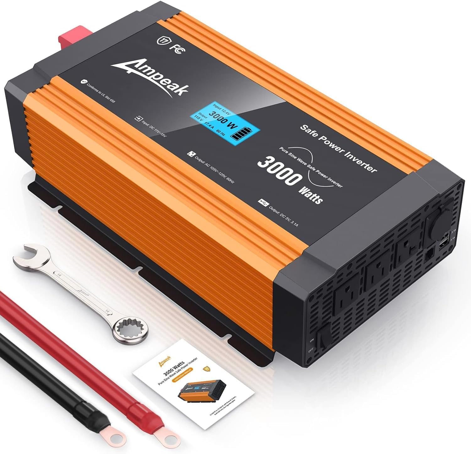Ampeak 2000W Modified Sine Wave Inverter, 12V DC to 120V AC, 17 Protections — Amazon image 10