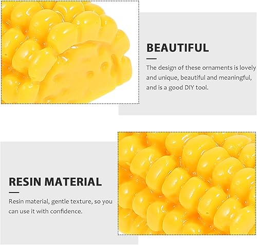 Miniatura 5 de 20 piezas de decoración de mazorca de maíz falsa de resina, maíz de simulación de micro adornos de paisaje, materiales de cubierta de teléfono para