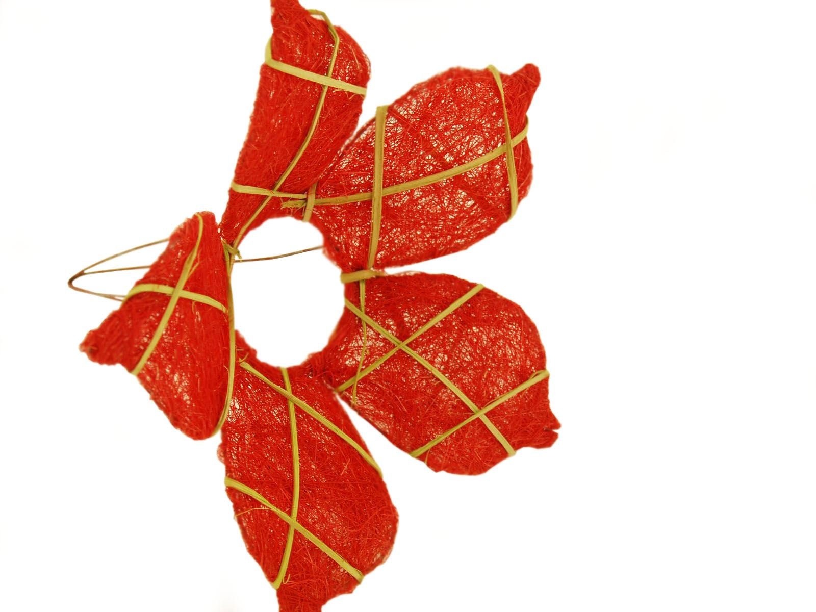Cng Florist Cundries Red 4 Sisal Flower Bouquet Collar (4351)