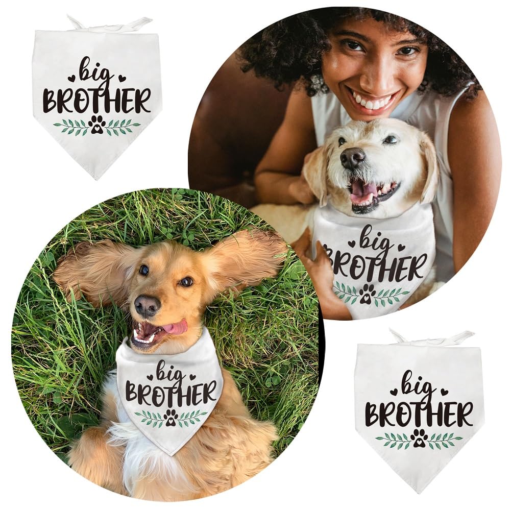 arricraft 1 bandana triangolare per animali domestici, in cotone, con scritta "Big Brother", lavabile, per cuccioli e gatti, bavaglini, accessori