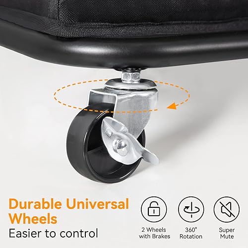 Miniatura 7 de WOWLIVE Cesta de lavandería con ruedas de 100 litros con ruedas, cesta grande para la ropa sucia, carrito organizador de lavandería con marco de