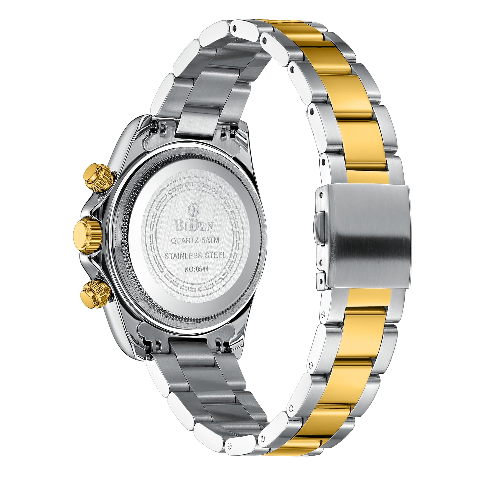 HANPOSH Reloj Hombre Cronógrafo de Acero Inoxidable(Plata Oro Azul11)