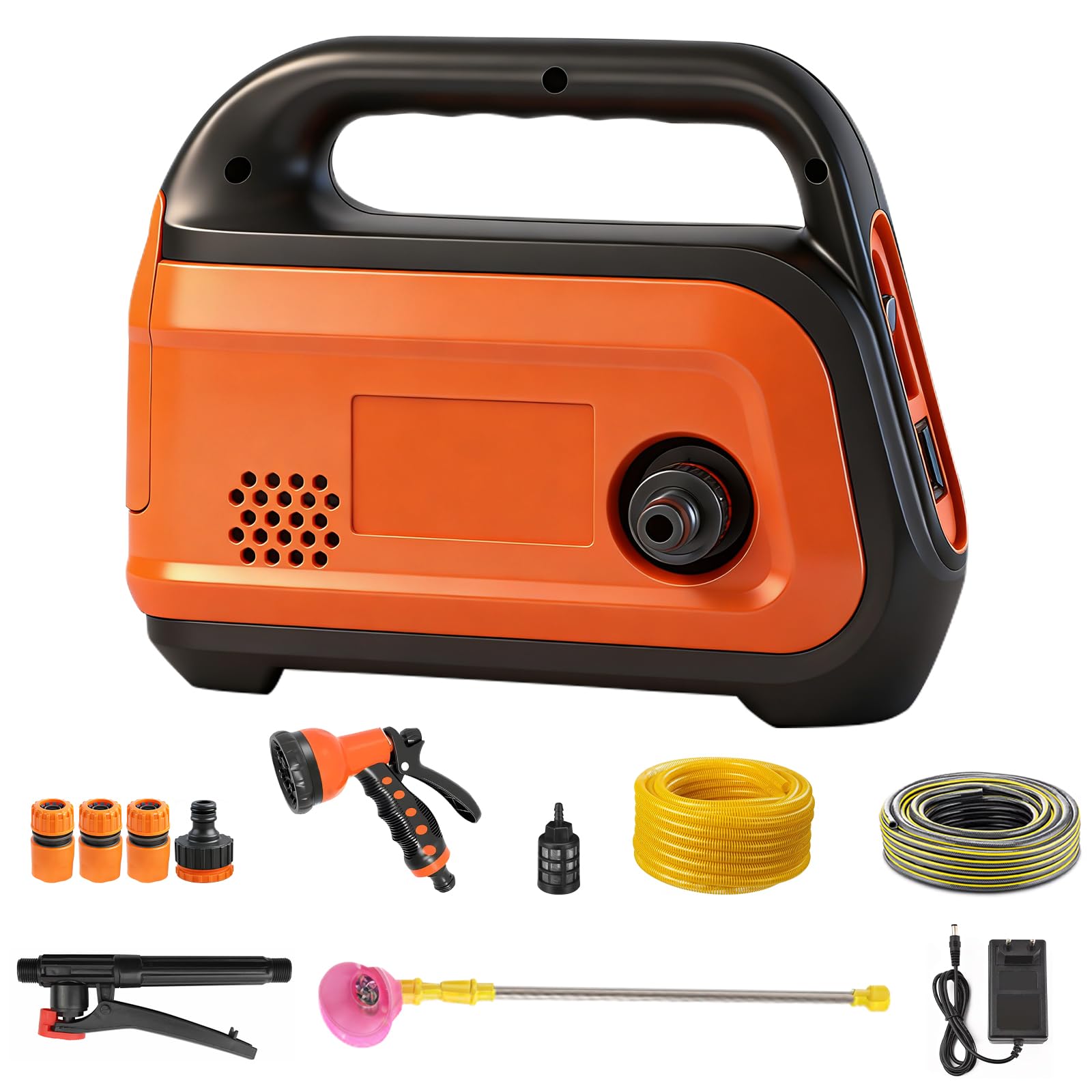 Bomba de agua inalámbrica autocebante portátil para Makita 18V(sin batería) | Roadtime presión 1.5 MPa,caudal 8-11 L/min, con manguera 10 m y pistola multifunción, riego jardín lavado coche limpieza