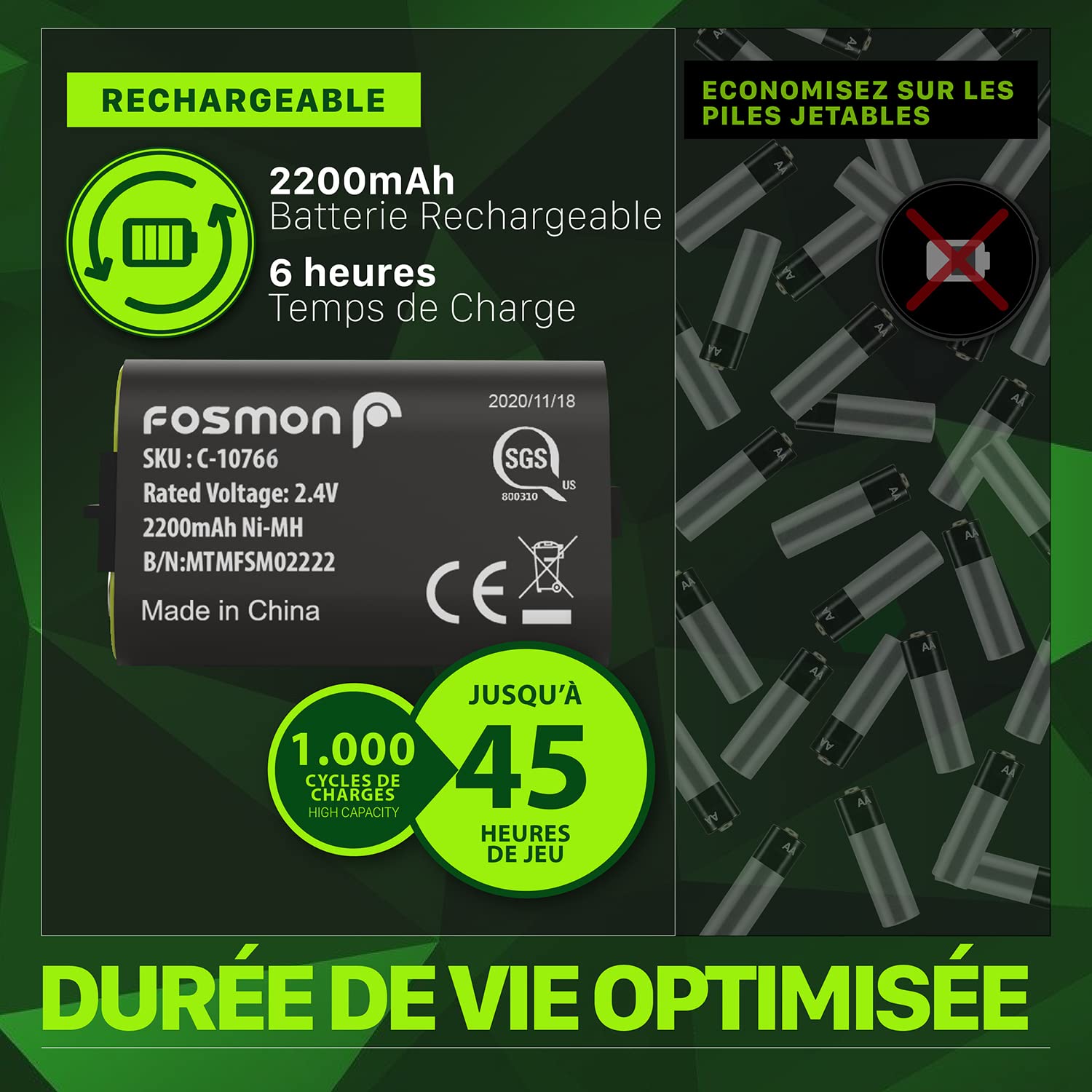 Fosmon Dual Chargeur Station pour Manette Xbox Series X/S, One