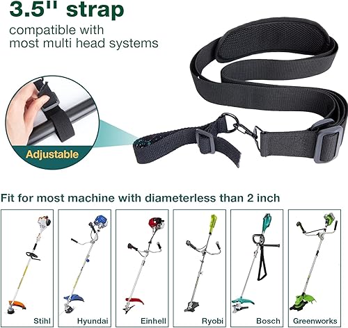 Miniatura 6 de WIBOND 2 correas para malezas, correa para recortar malezas, cómoda correa de hombro para Weed Wacker, arnés de nailon compatible con recortadora