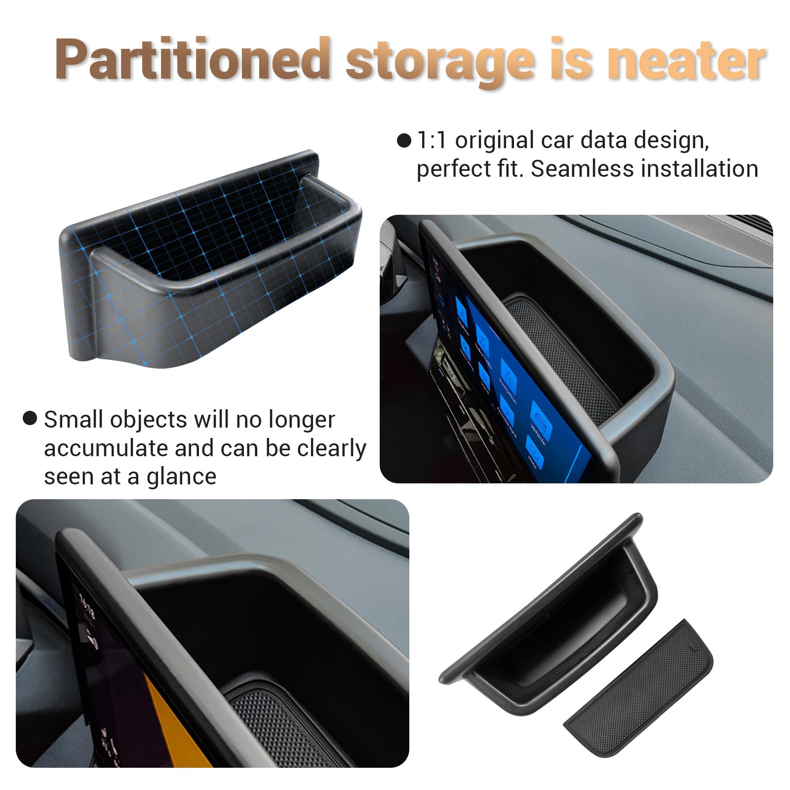 YEE PIN für ID.4 ID4 2021-2024 für 12-Zoll-Bildschirm Mittelkonsole Organizer Aufbewahrungsbox Wird hinter dem Navigationsbildschirm verwendet Mit Rutschfestermatte(not for GTX/pro YEE PIN für ID.4 ID4 2021-2024 für 12-Zoll-Bildschirm Mittelkonsole Organizer Aufbewahrungsbox Wird hinter dem Navigationsbildschirm verwendet Mit Rutschfestermatte(not for GTX/pro