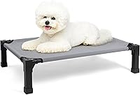 Heeyoo Elevated Cooling Dog Bed - Raised Pet Cot with Chew-Proof Breathable Mesh, Rust-Resistant Metal Frame, Portable Indoor/Outdoor Use