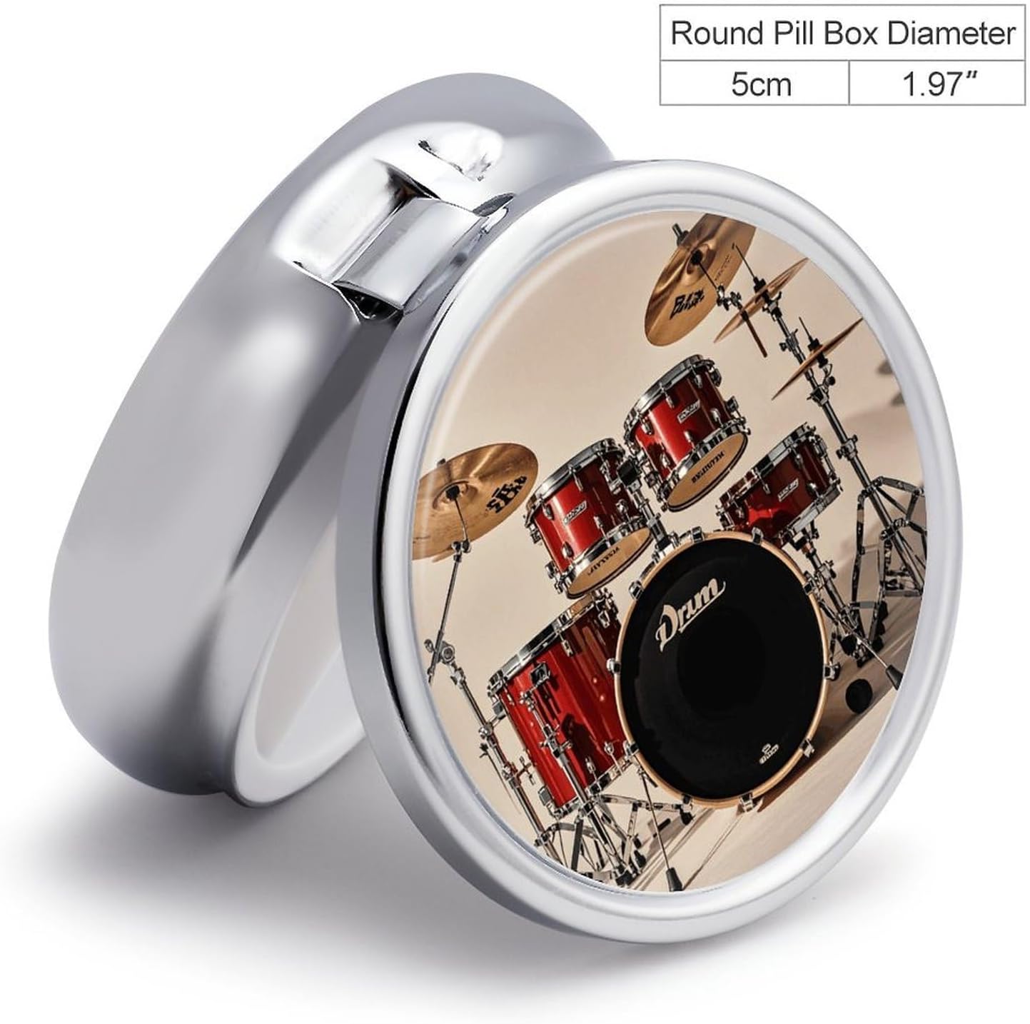 Drum Set-Standard Pill Case 3 Compartment Travel Pill Box image 2