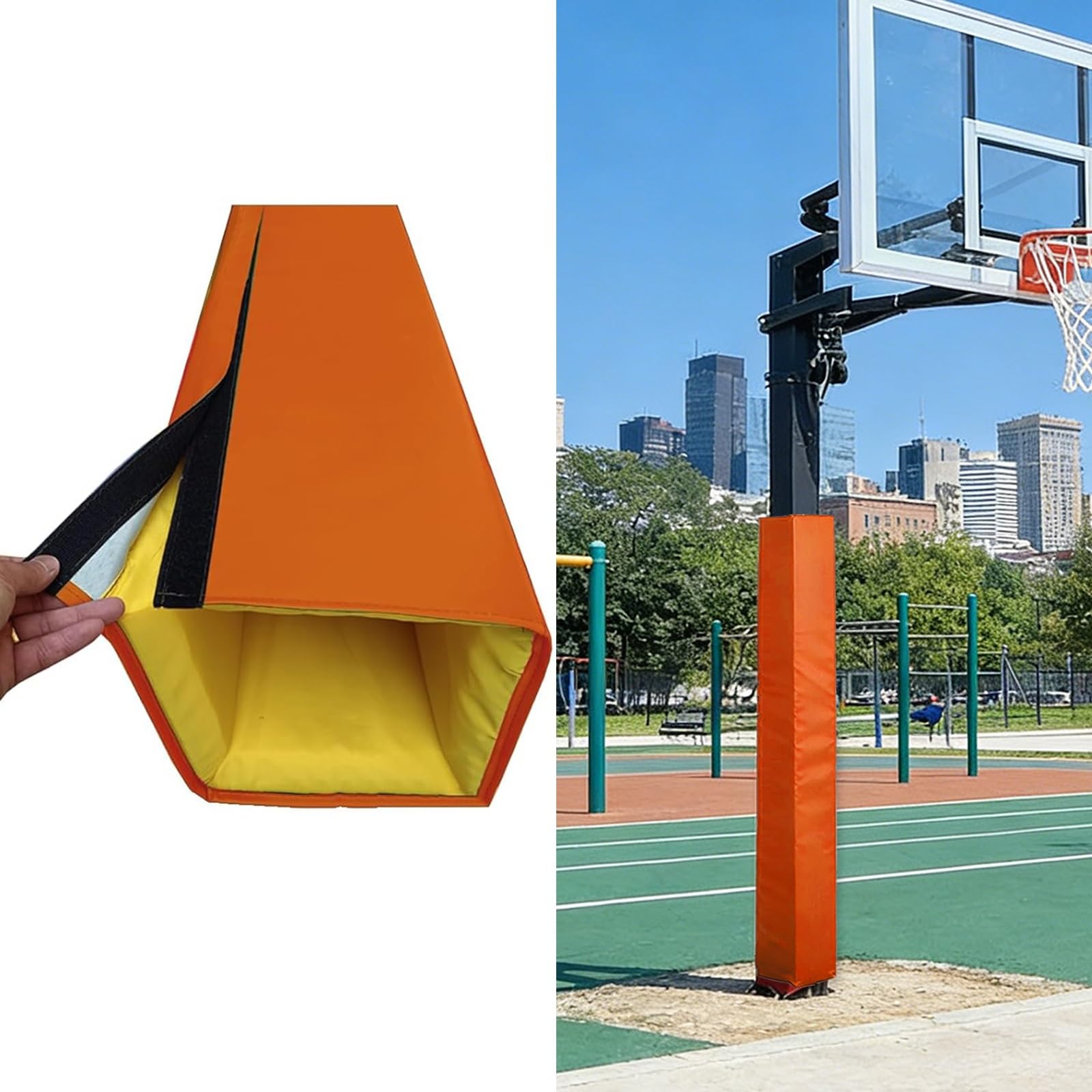 Housse de poteau de basket imperméable et robuste rembourrage carré de protection