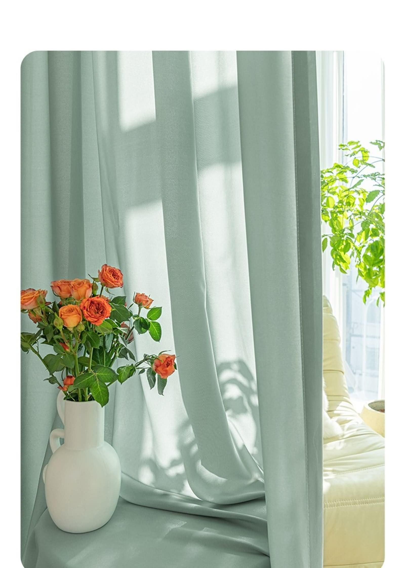 Wycian Tringle A - Cortina de visillo (2 paneles, poliéster, algodón, 102 x 244 cm), color negro