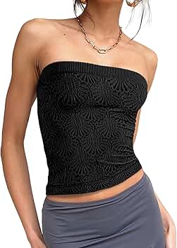 トップス tope information tube top Strapless Tube Tops for Women Backless Going Out Bandeau Top