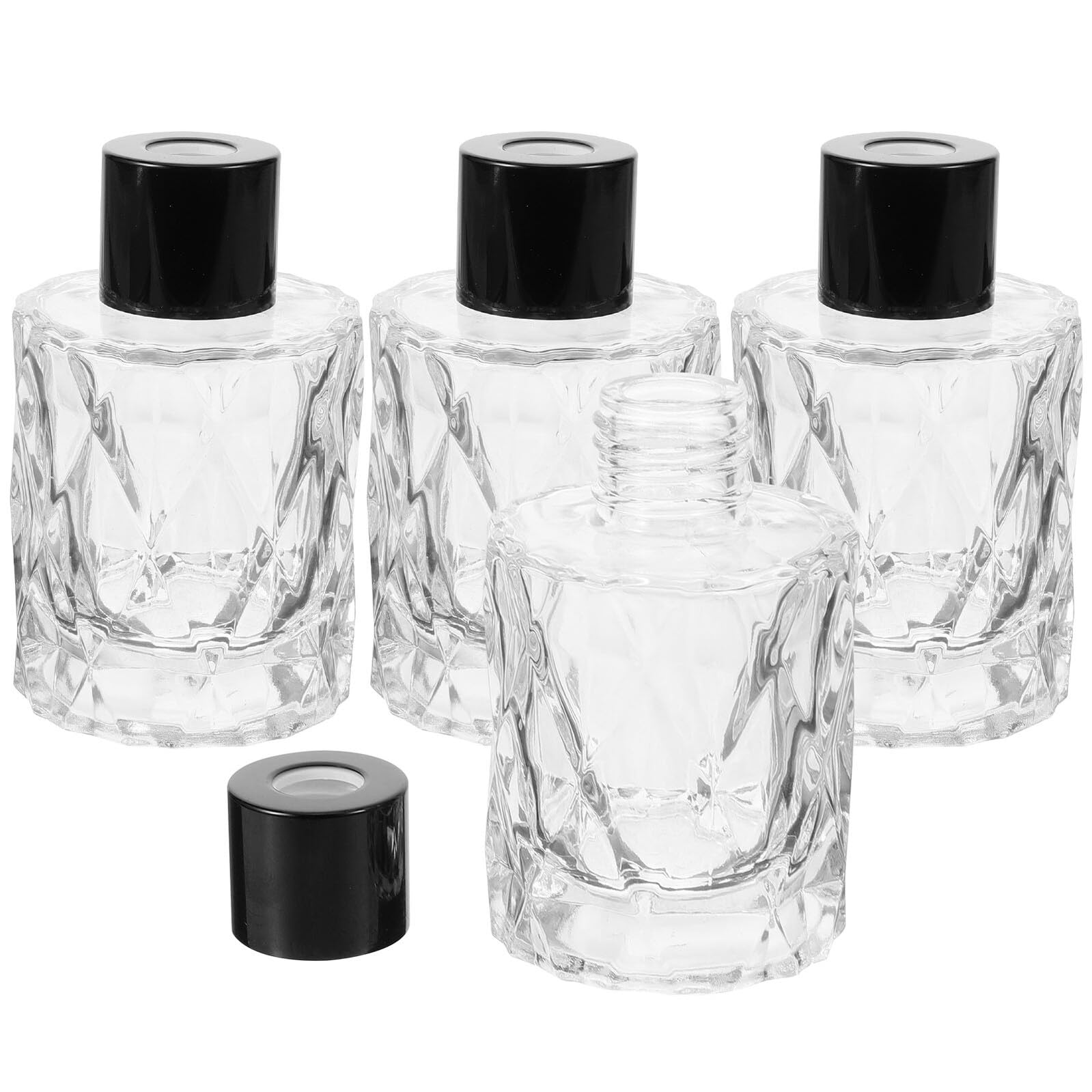 OUNONA 4 Pezzi Bottiglie di Diffusore Aromi in Vetro per Profumi e Oli Essenziali, Stile Raffinato e Unico Aspetto Semplice, per Decorazione Casa e Cucina
