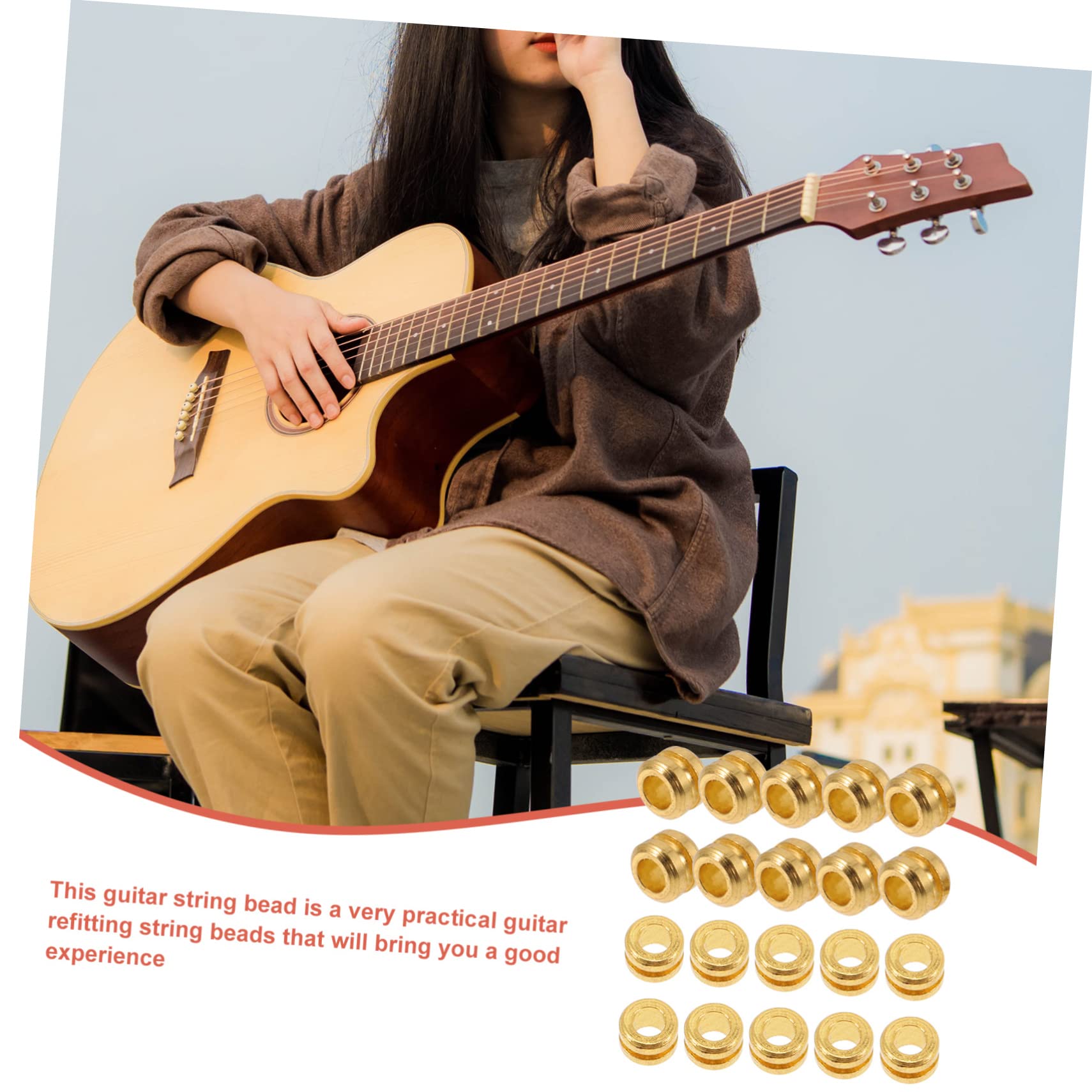 SUPVOX 2sets Guitar String Bead Replacement String Bead for Folk Guitar Easy to Use 20pcs*2