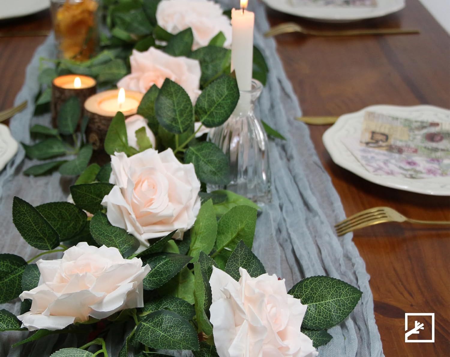 ZIFTY 5Pcs 32.5FT Pink Flower Garland Fake Rose Vines for Tea Party Mother's Day Decorations Faux Artificial Floral Garland Hanging Rose Ivy for Baby Shower Wedding Arch Ceremony Outdoor Wall Decor - Image 6