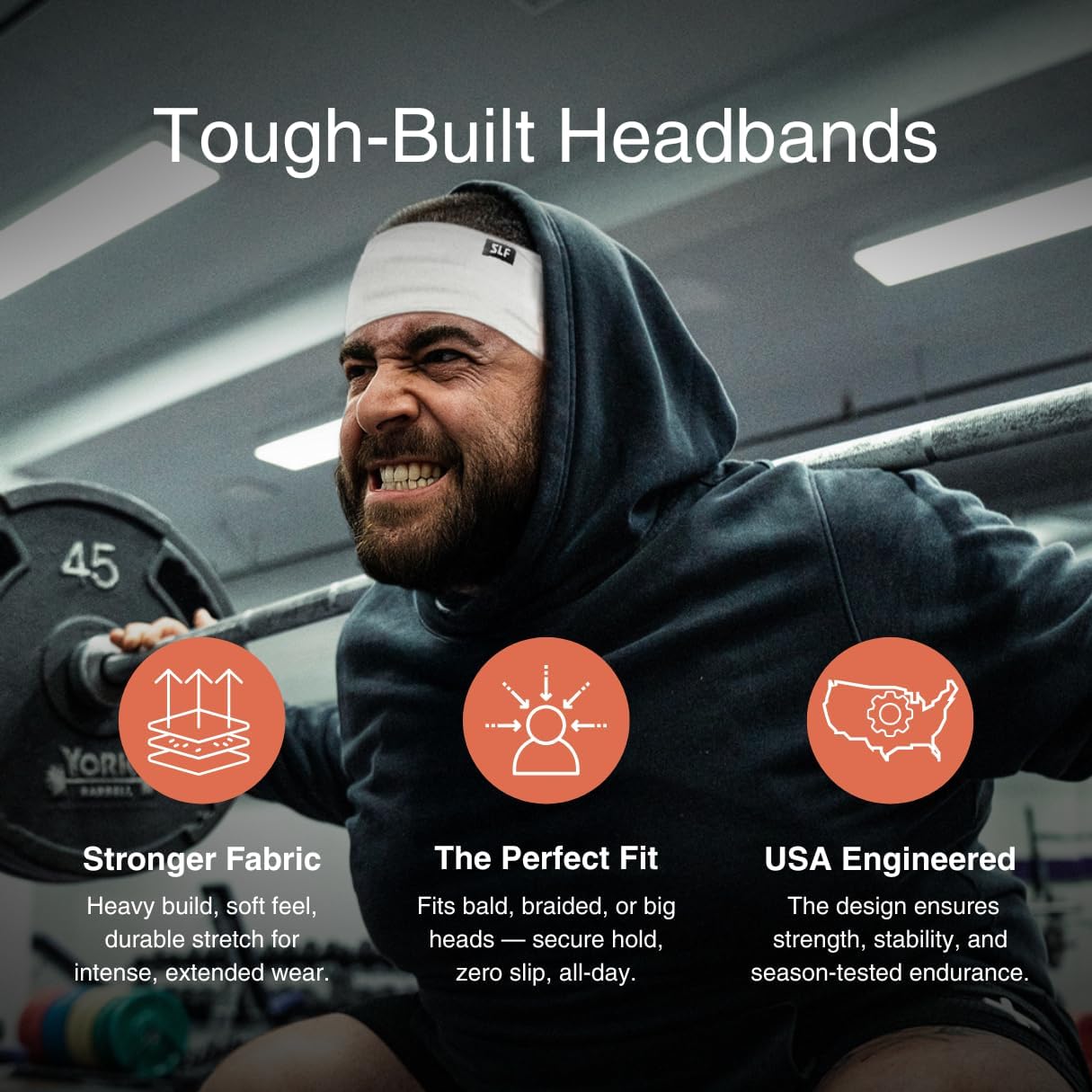 SLEEFS Sweat Bands Headbands Men & Women - Cooling Sports Mens Headband for Running, Football, Basketball, Cycling, Workout - Sweat Moisture Wicking Head Band Stretch Fit, Non-Slip Design - One Size - Image 7