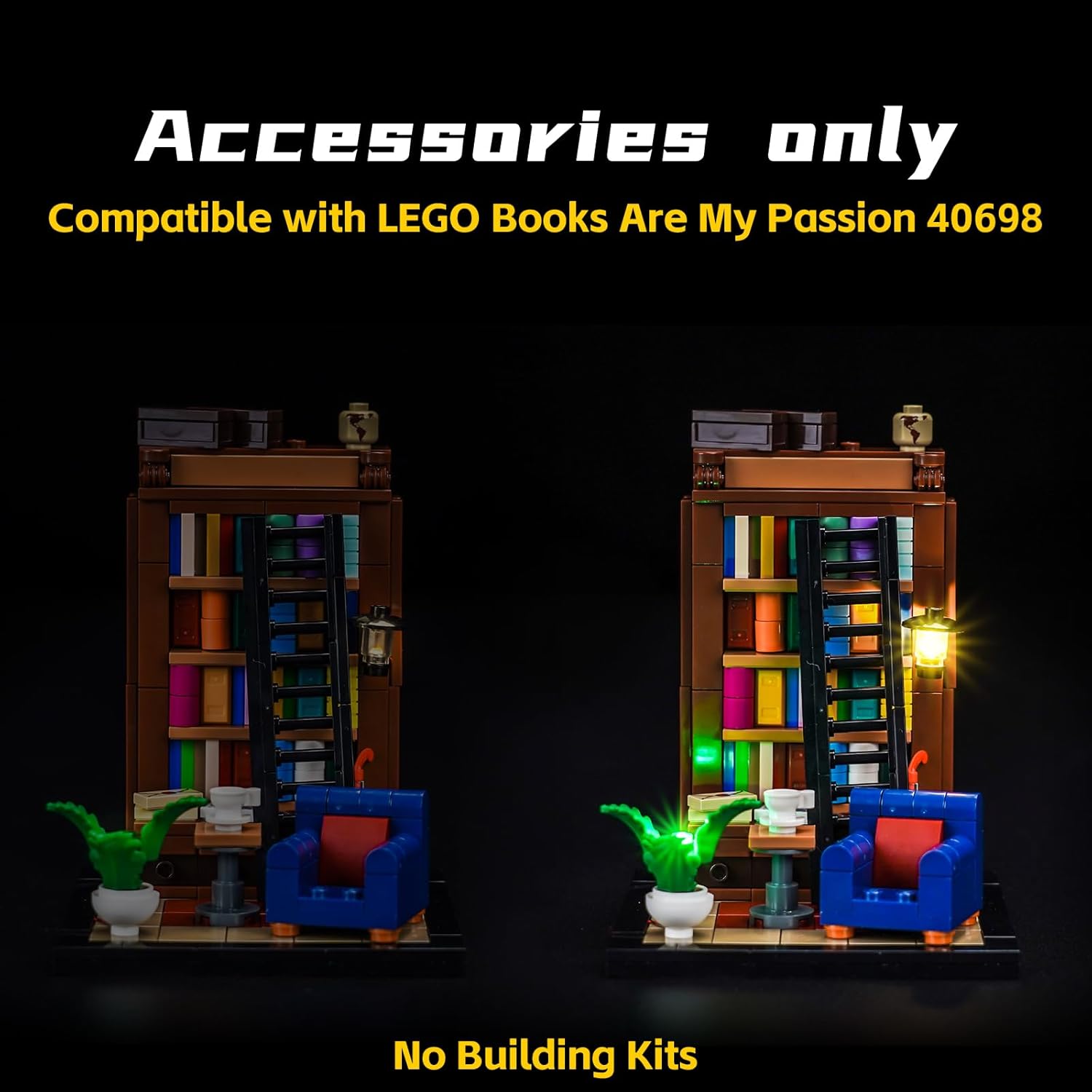 BrickBling LED Light Kit Only, Compatible with Lego Books are My Passion 40698-Not Come with Nodel