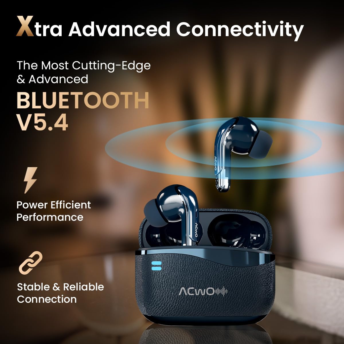 ACwO DwOTS X Gaming in Ear Earbuds - ANC, Near Zero Latency 2.4GHz with C Type Dongle, 50 Hrs Playtime, Quad Mic ENC, IPX5, HYPERBOOST Fast Charge, Bluetooth 5.4, 32DB ANC(French Blue) 3