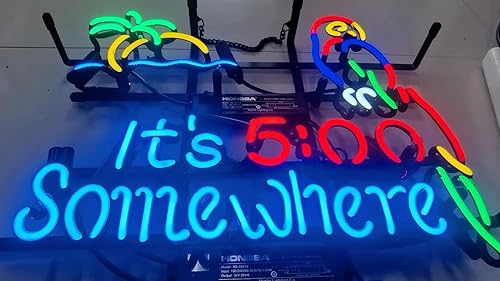 Miniatura 2 de FINEON Letreros de neón Árbol de loro hecho a mano Arte hecho a mano Decoración del hogar Bar Cerveza Pub Regalo de Navidad Negocio