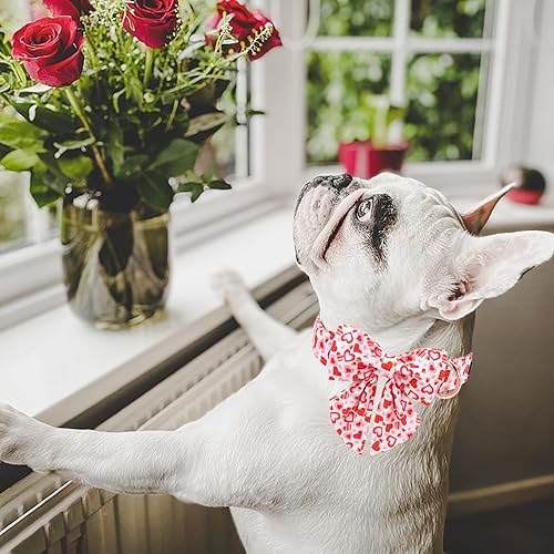 Miniatura 4 de Maca Bates - Collar de San Valentín para perro con lazo, cómodo y suave, collar de perro con hebilla de metal, ajustable, regalo para el día de San