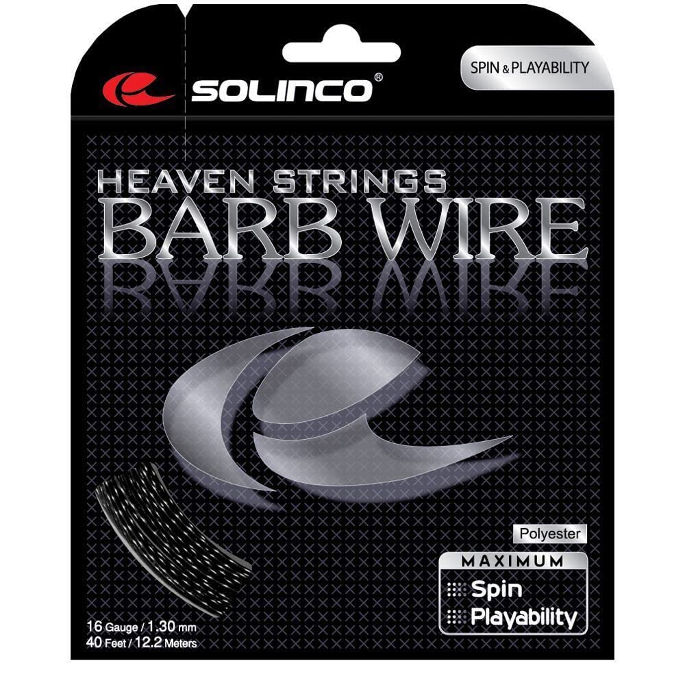 Solinco Barb Wire Textured and Ridged Poly (Polyester) 17 Gauge / 1.20mm Tennis Racquet String Sets 2-Pack (2 Sets Per Order) - Best for Spin, SPIN, and Durability