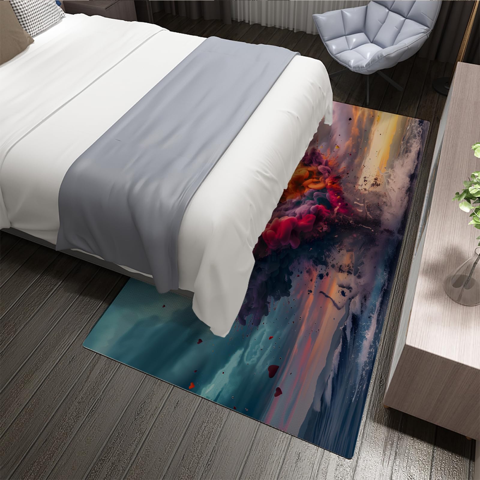 Dywaniki o dużej powierzchni w stylu skandynawskim bohema roślina kwiatowe wzory dywan lekki składany antypoślizgowy dywan do sypialni salonu 90 x 180 cm