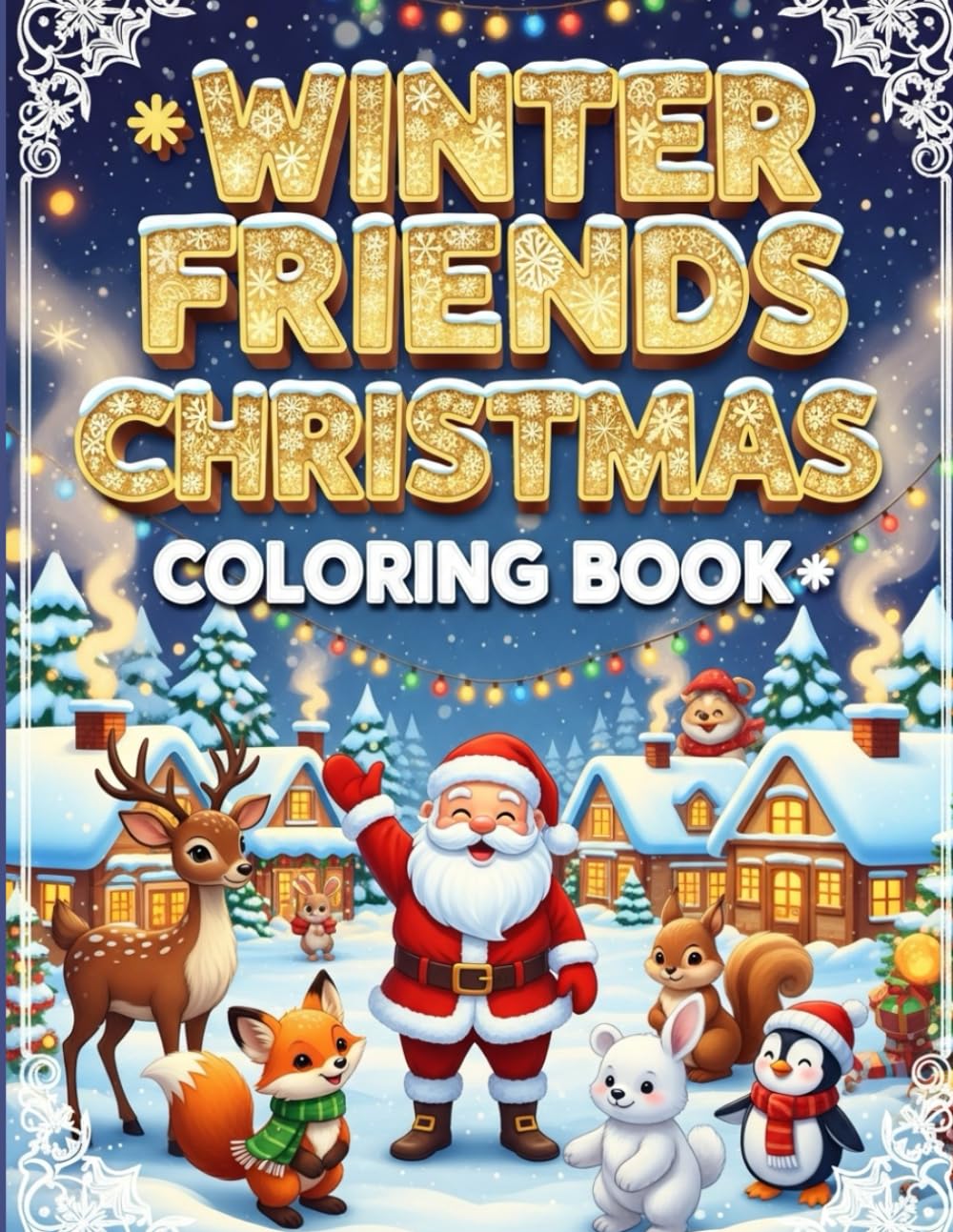 Winter Friends Christmas Coloring Book: Adorable Winter Animals, Easy & Fun Christmas Coloring for Kids (100 Pages)