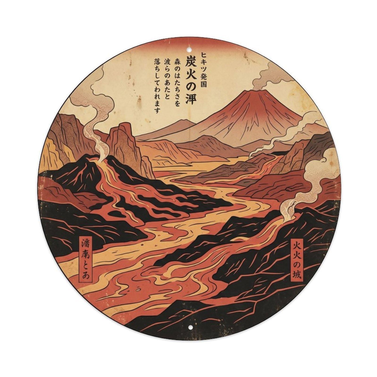 Lava Plain Hawaii Volcanic Island Flow Landscape Metal Tin Sign