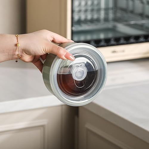 Miniatura 4 de Cuencos de cerámica con tapas recipientes de almacenamiento de alimentos aptos para microondas de 20 onzas para sopa, ensalada, cereales, sobras,