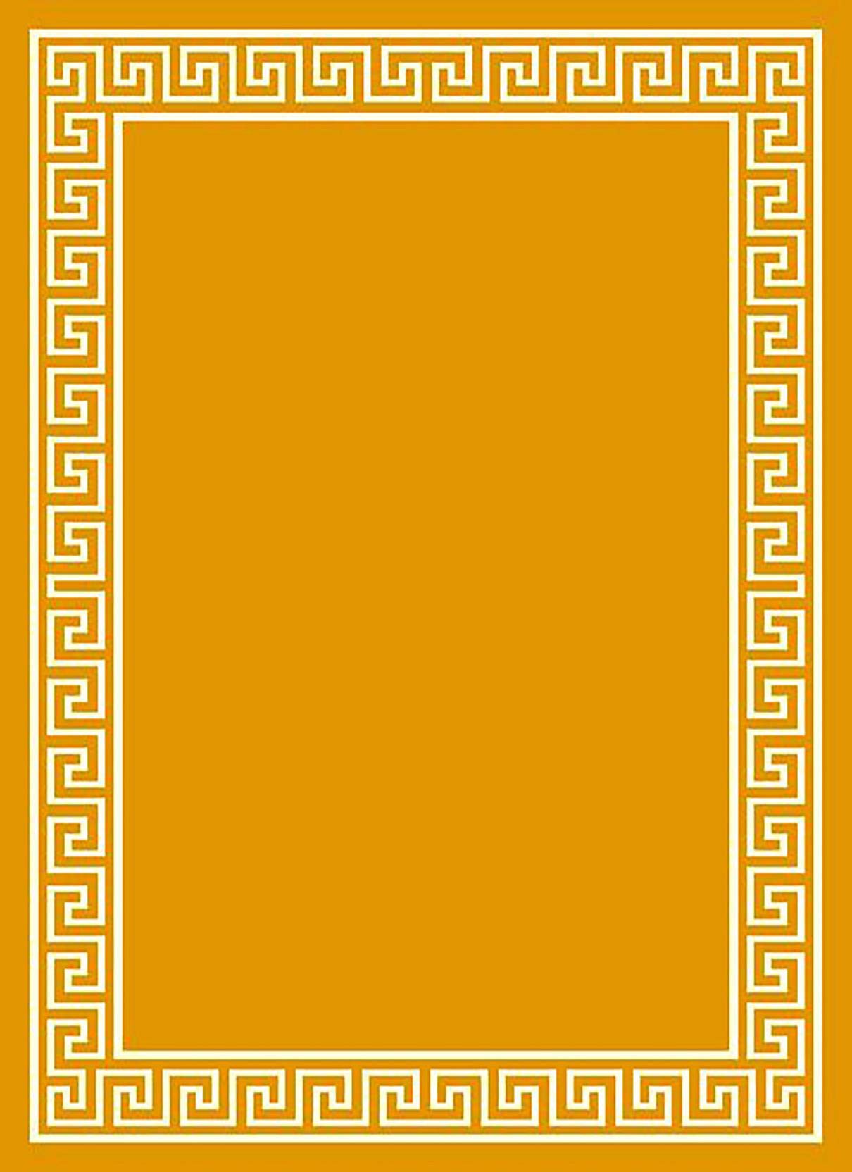SrS Rugs® Luna Collection, Living Room Rugs, Hallway Runners, with Soft Smooth 8mm Pile. Contemporary Borders Design. 7 Colours, 9 Sizes (Greek Key Gold, 160 x 225 cm) — image 1