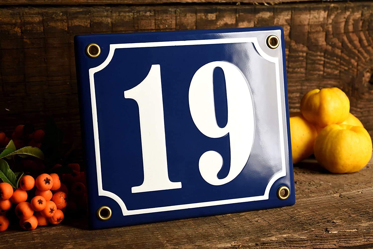 Placas de Dirección – Ceramica Numeros Casa Exterior Personalizada – 12x14 cm - Azul