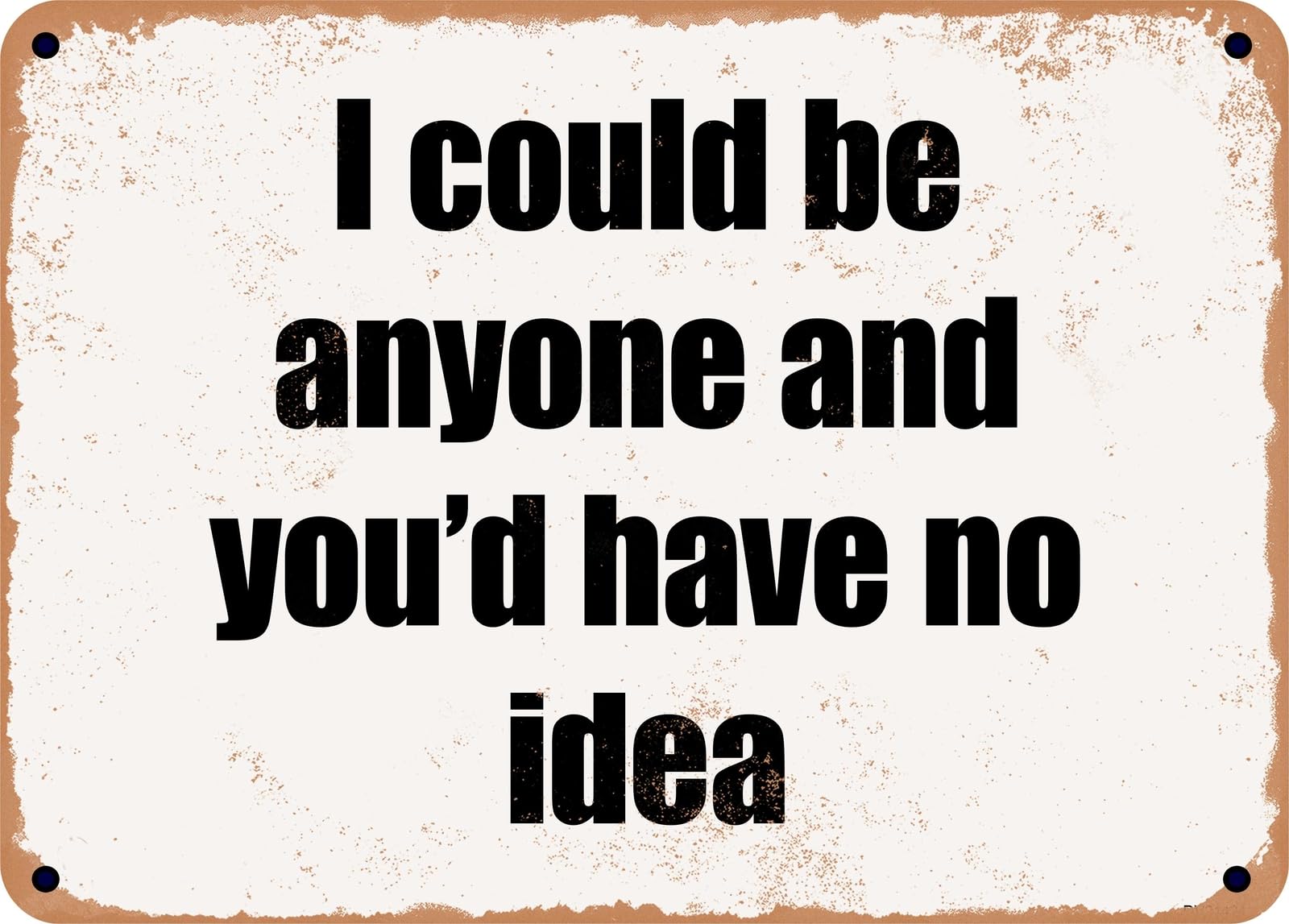 Miaomansenstore Metal Sign - I Could Be Anyone And You'd Have No Idea Home Decor