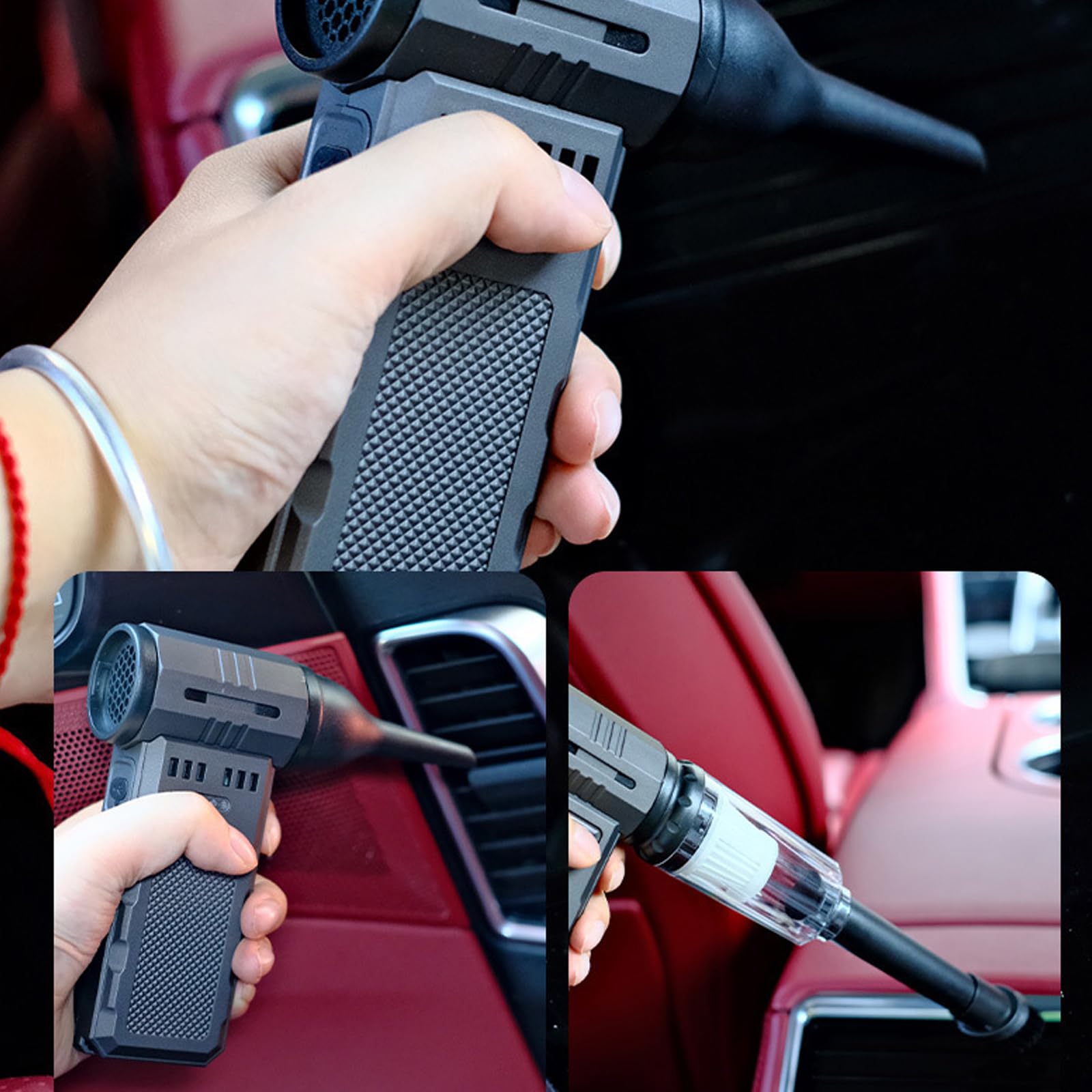 Lucidatrice elettrica Portatile Rapida da 45 m/s con modificabile a Pressione d ' 300G e Luce a LED per Computer Pulizia Auto Ventilatore potenziatore Portatile Lucidatrice con Motore
