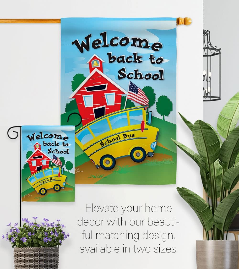 Breeze Decor H115090 School Bus Special Occasion School & Education Decorative Vertical House Flag, 28" x 40", Multicolor