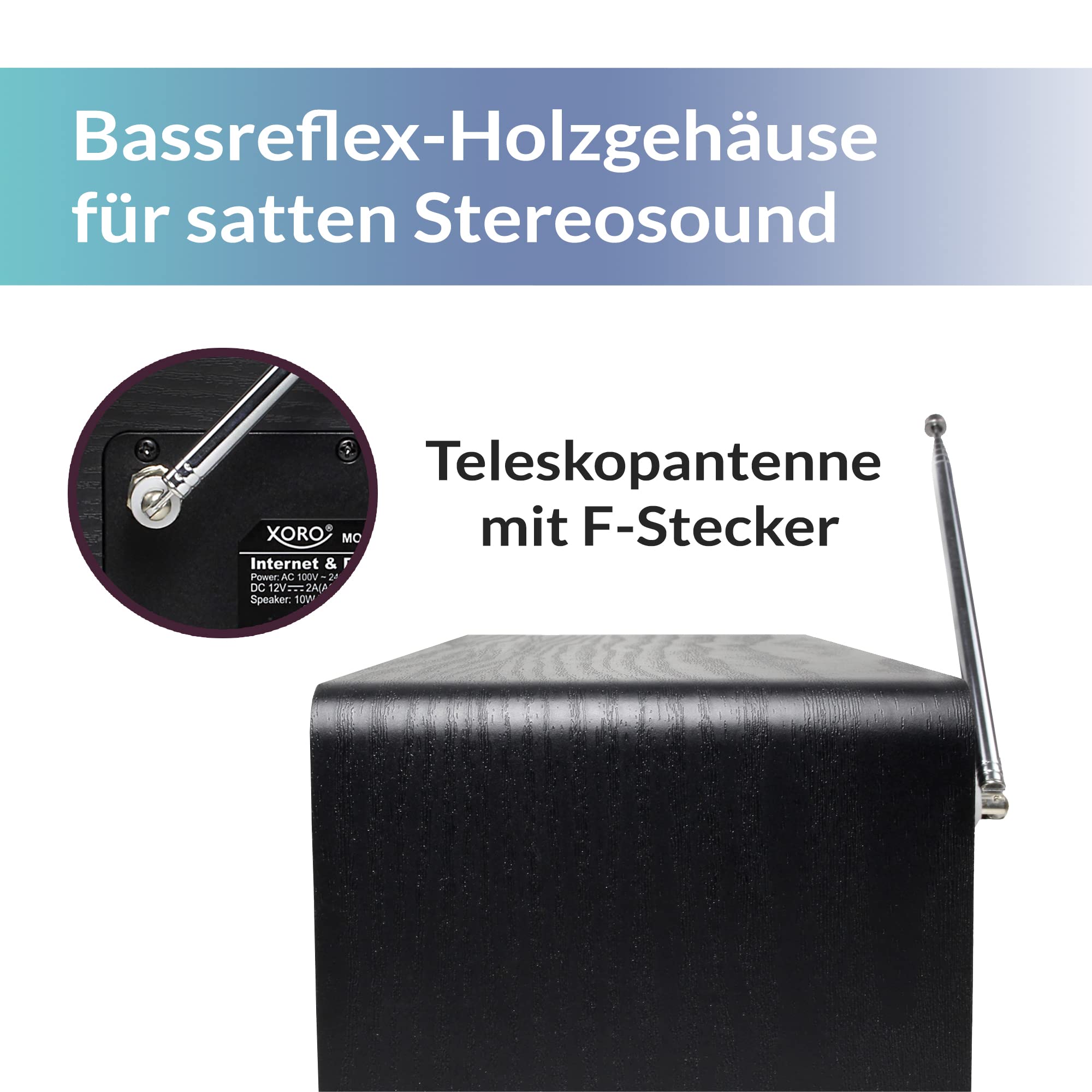 Audizio Monza stereo DAB radio, FM radio en Bluetooth speaker in één - 50W - Zilver