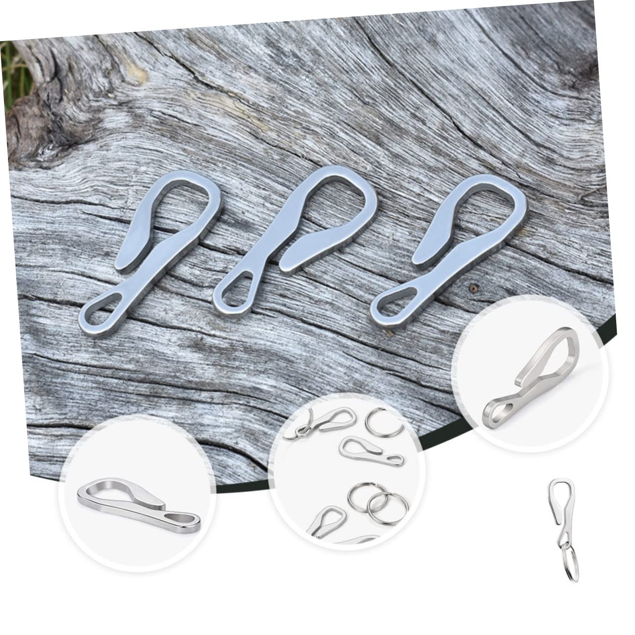 BESPORTBLE 15pezzi Moschettone Portachiavi Acciaio Inossidabile Clip Leggera e Duratura per Appendi Chiavi Borse e Accessori da Viaggio