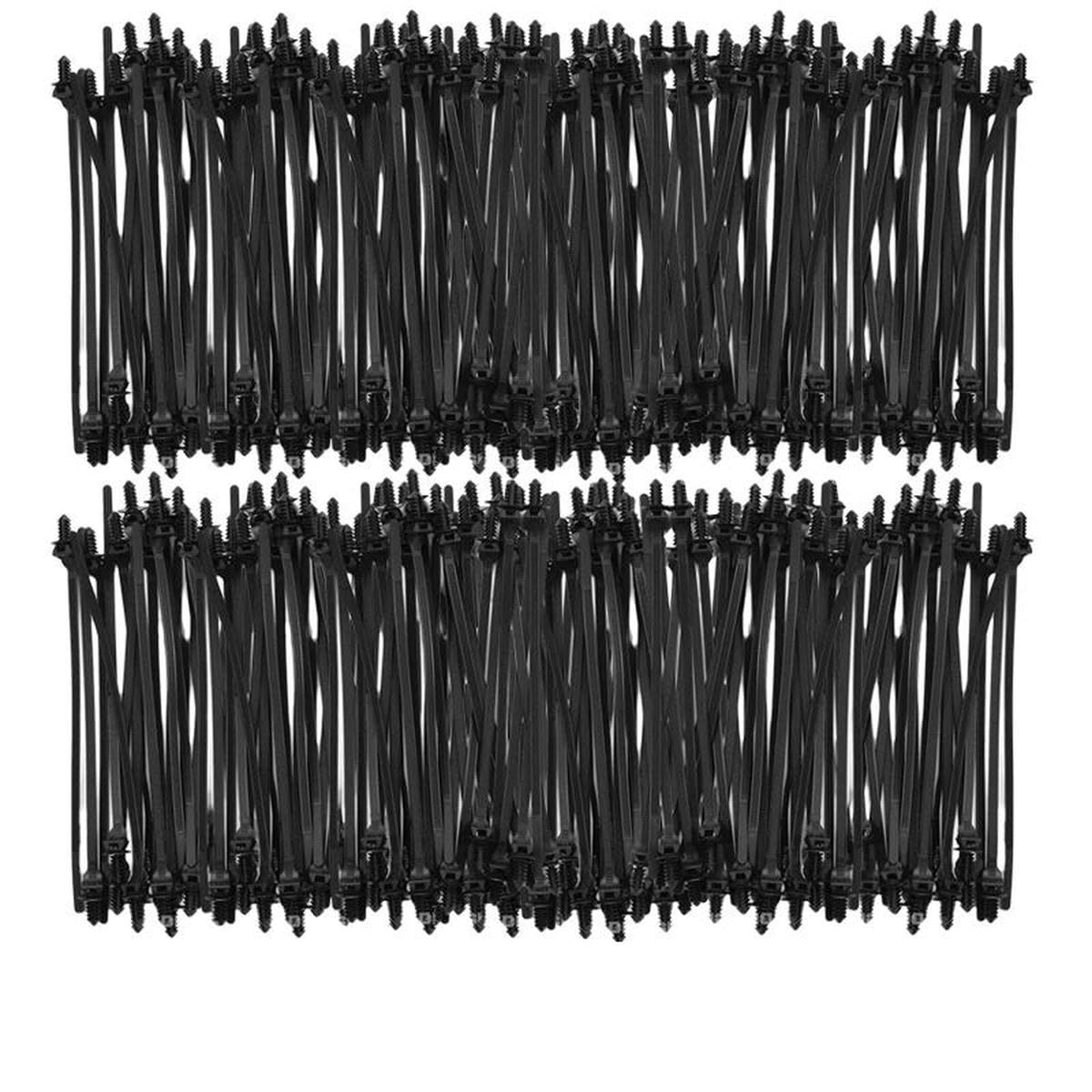 Bsguz 200Pcs Push Mount Cable Ties Clip Self Locking Zip Tie For Car Automotive Wire Harness Nylon Straps Wire Cable Management Fastener