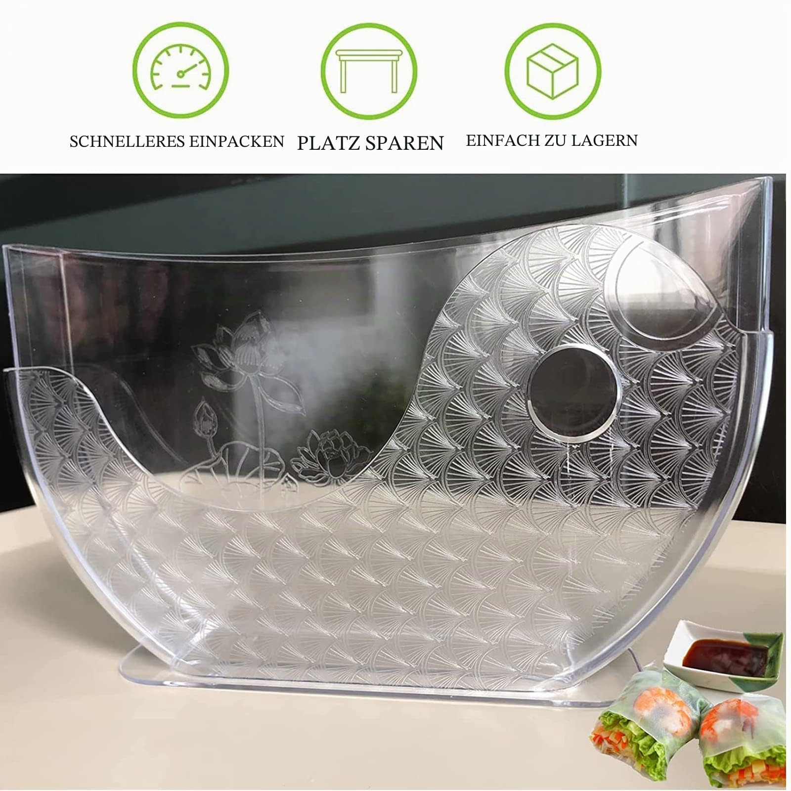 Reispapier Wasserschale Frühlingsrolle Wasserschale Reispapierhalter Reisschale Reisrolle Garnelen Frühling Vietnamesischer Reispapierhalter Reispapier Wasserschale 2 Stück