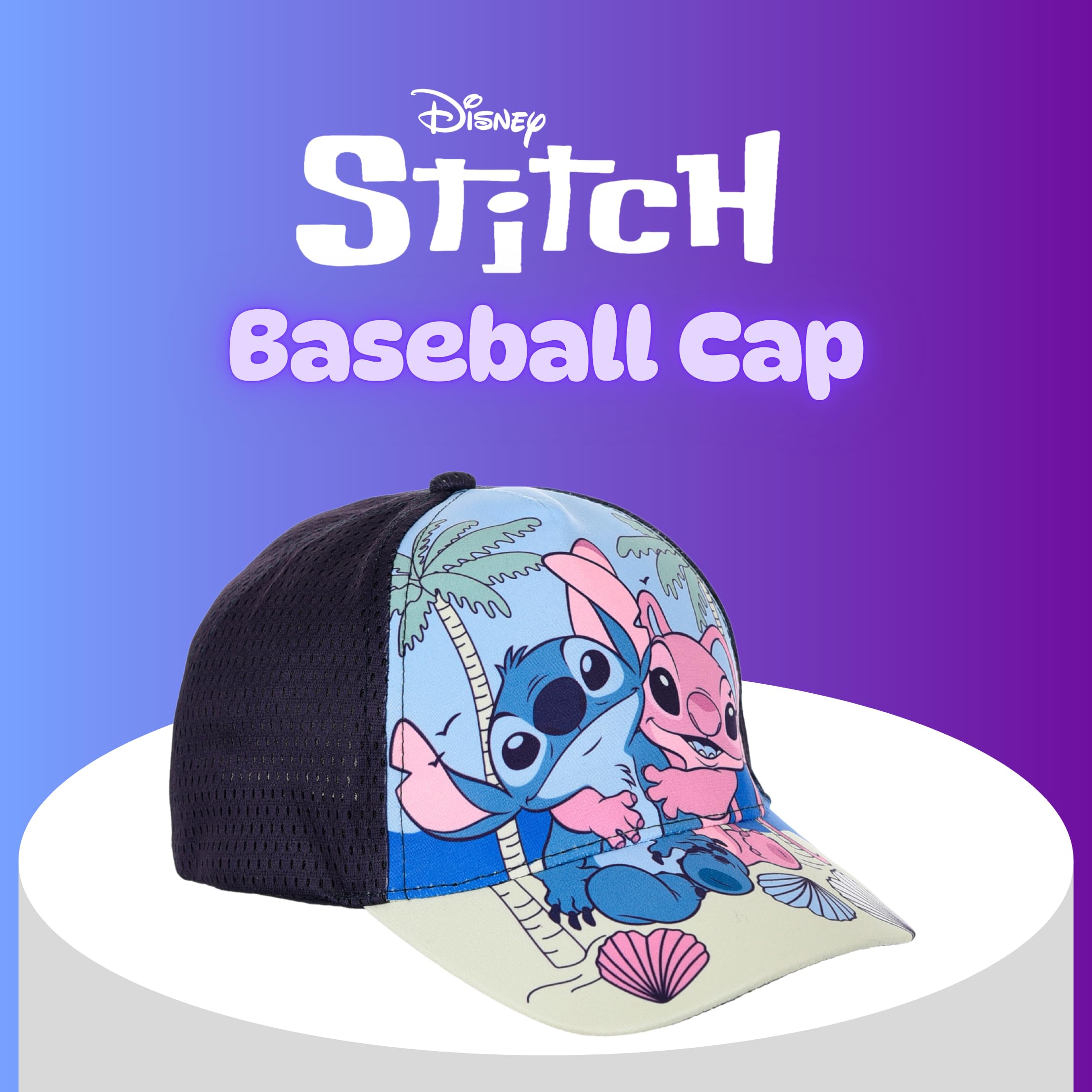 Disney Stitch e Angel Cappello da Baseball Bambina, Berretto Estivo con Design Tropicale, Regalo per Ragazze e Adolescenti