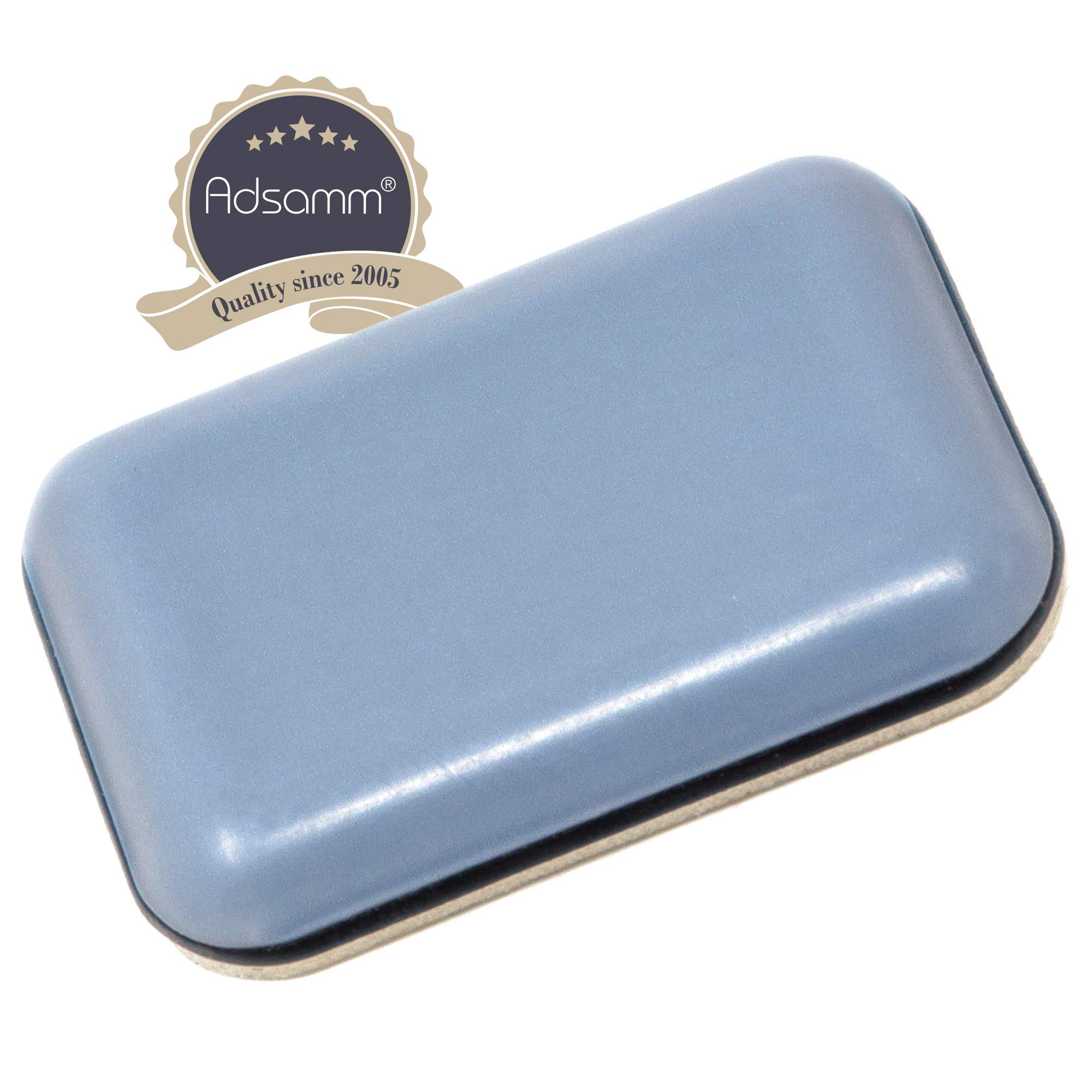 Adsamm® / 16 x scivoli autoadesivi in PTFE / grigio azzurri / 24x34 mm / rettangolari / pad adesivi in PTFE e gomma da 5 mm di spessore / piedini protettivi per arredi Adsamm® Quality
