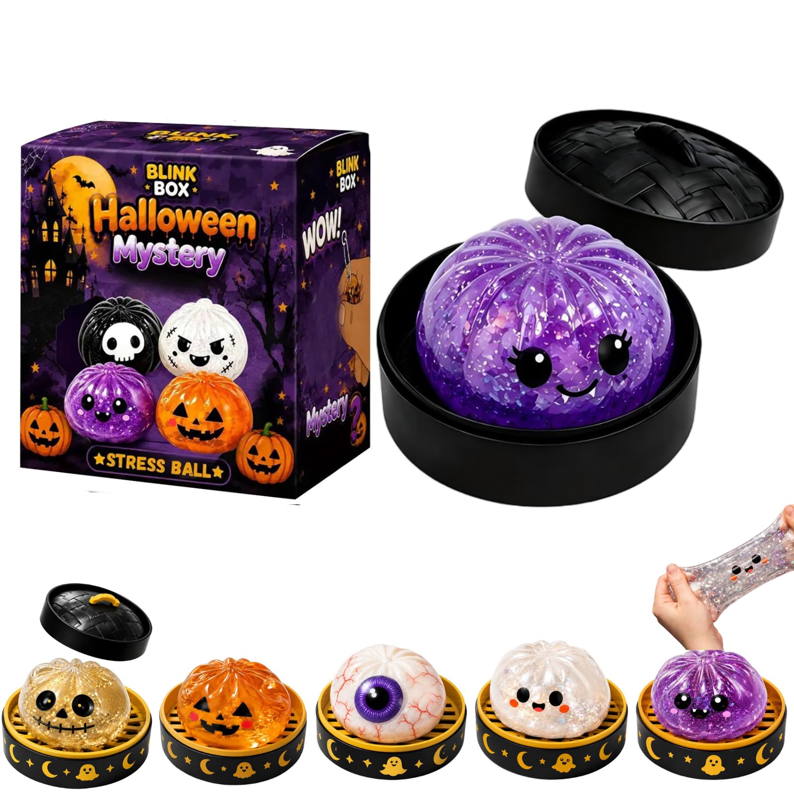 Halloween Squishy Mystery Box Set, Cute Glitter Squishies Stress Balls (Q1) â image 1