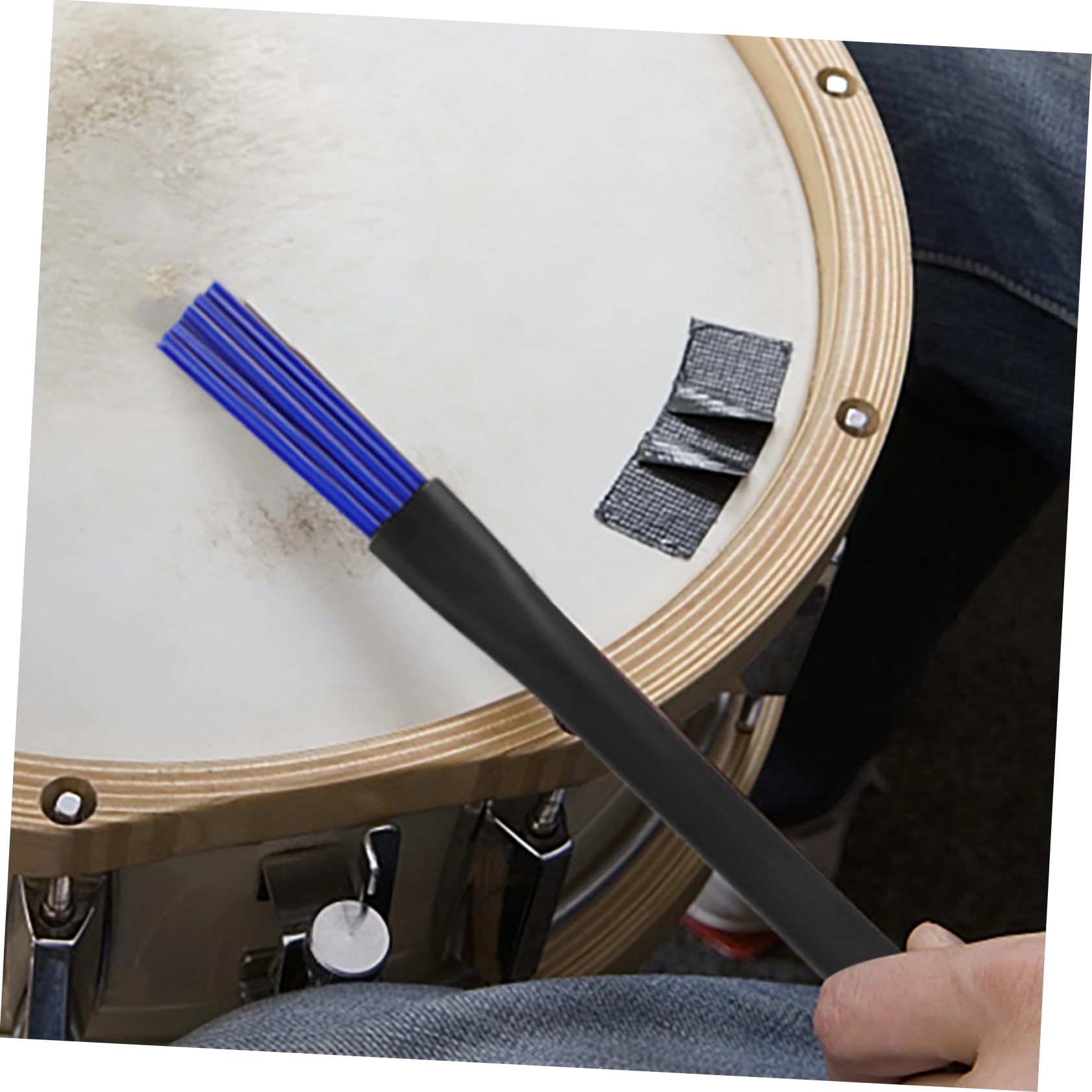 2 Piezas Cepillo Retráctil de Plástico para Batería Jazz y Percusión para Principiantes Color Azul