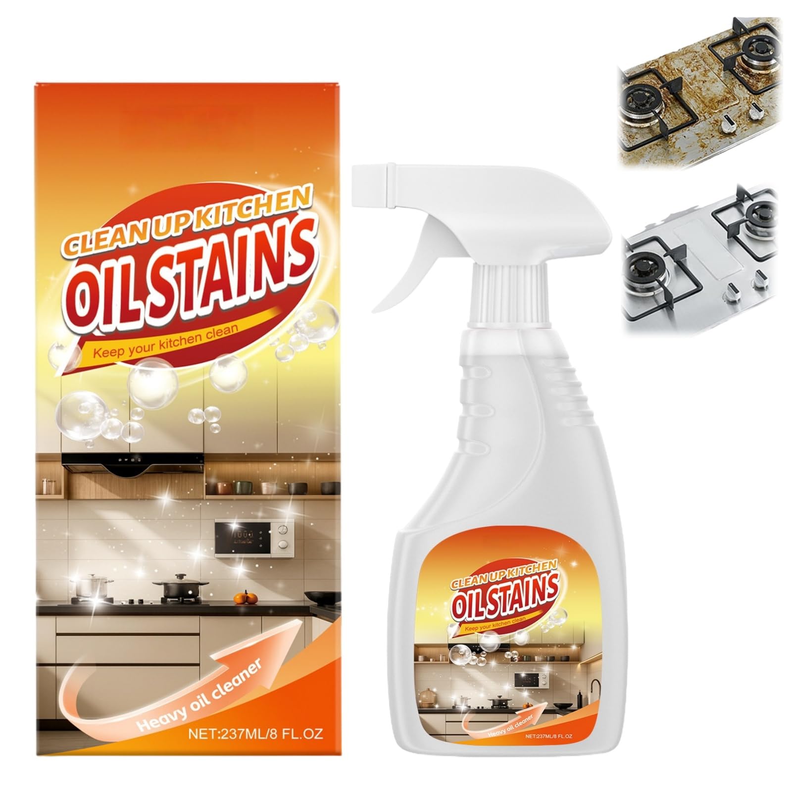Heavy Duty Degreaser Kitchen Spray Cleaner Multipurpose Oil Stain Remover