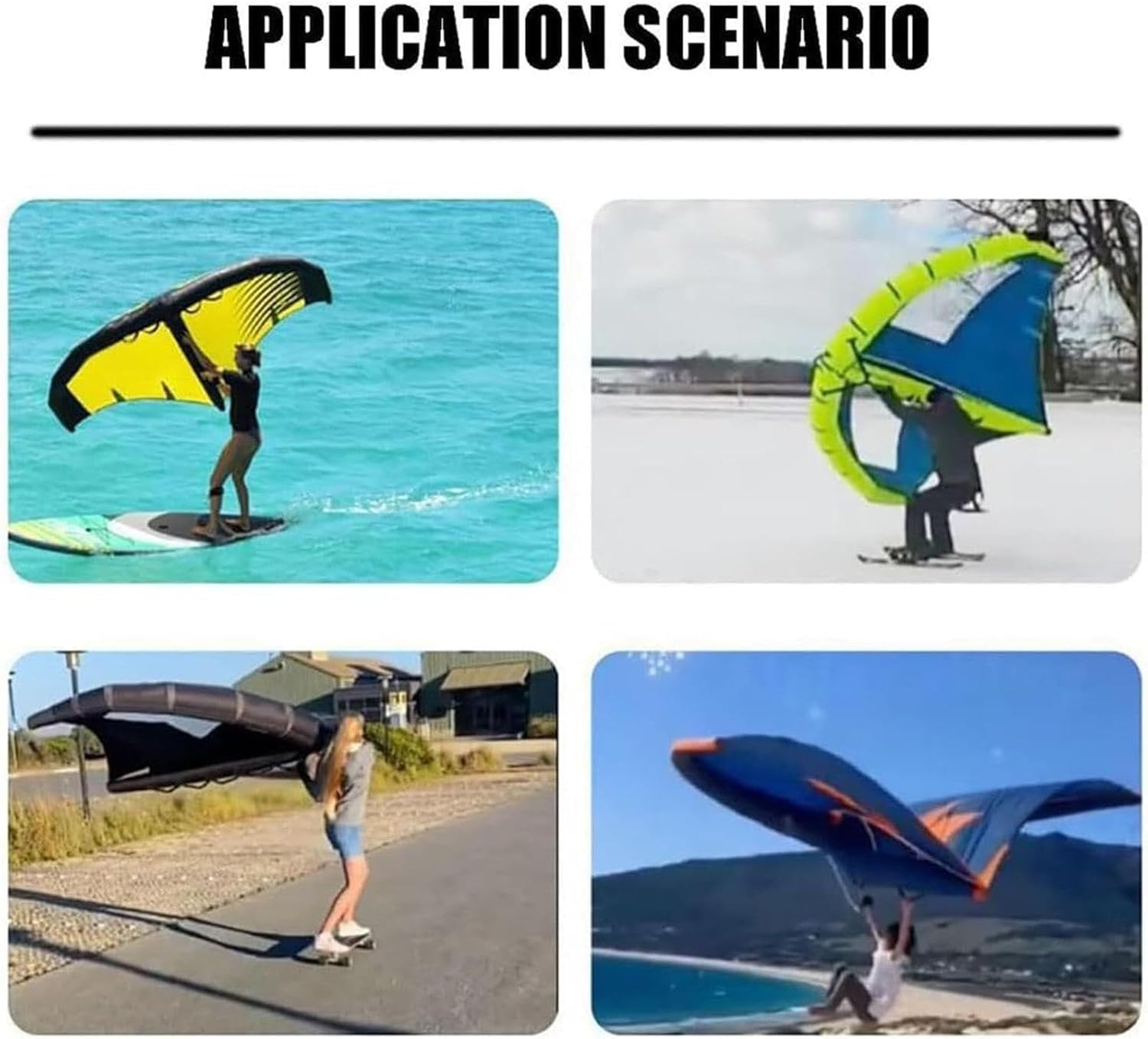 Aufblasbarer Windsurfflügel, Tragbarer Kitesurf-foil Mit Sichtfenster, Ideal Für Wasserspiele, Handlicher Wingsurfer Für Abenteuer Und Spaß One Color 5m³
