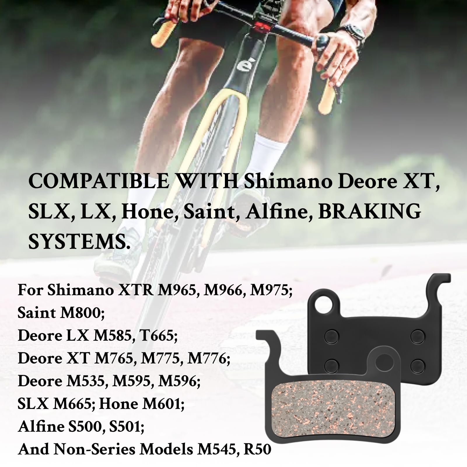 4 pary do klocków hamulcowych Shimano M776, żywica, klocki hamulcowe tarczowe, kompatybilne z okładzinami hamulcowymi Shimano, XTR Deore XT LX SLX, Saint Alfine, hamulce tarczowe rowerowe