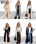 GRACE KARIN Women's Long Cardigan Sweaters 2026 Trendy Lightweight Knit Duster Coat V Neck Button Up Sweater Maxi Dress
