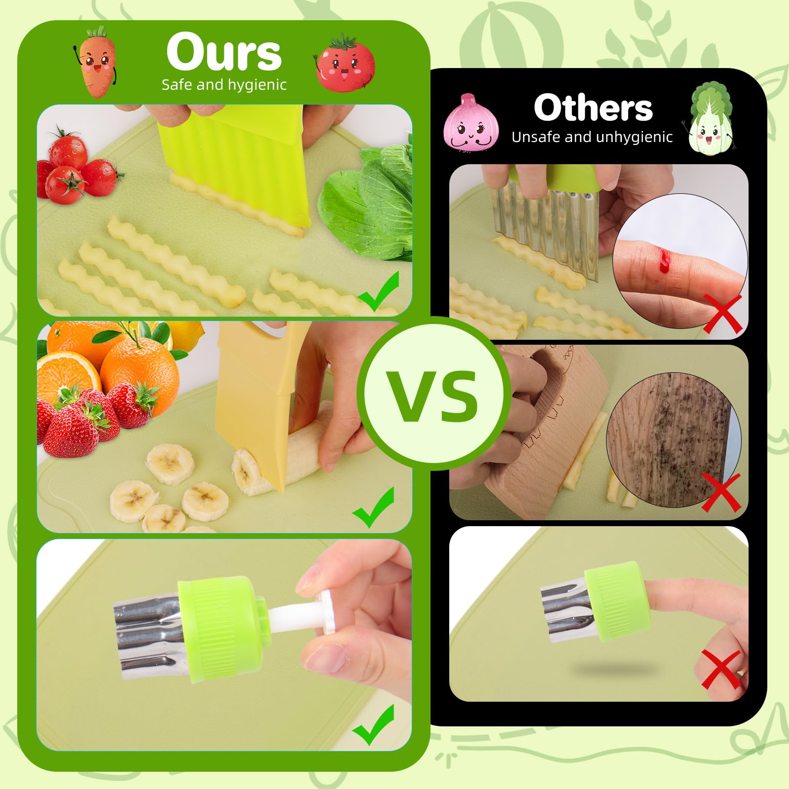 Montessori Lot de 43 couteaux pour enfants Ustensiles de cuisine en plastique 3-12 ans avec cutter