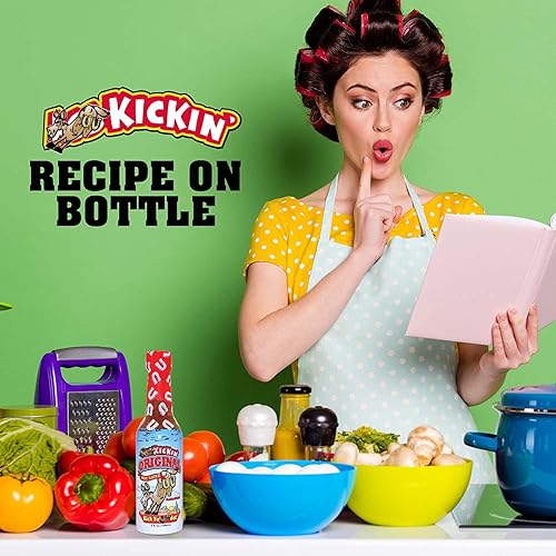 Miniatura 7 de KICKIN Original Habanero Salsa picante con pimientos serrano y Habanero  5 oz  Salsa Habanero perfecta para el abanico de salsa picante y el desafío