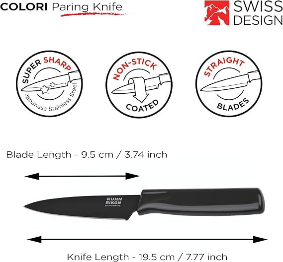 Kuhn Rikon Colori 果物ナイフ 4インチ こびりつきなし レッド 2811